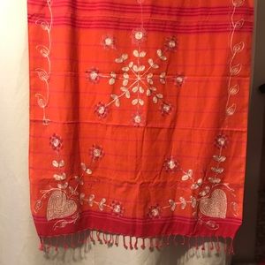 3’x5’ Embroidered Cotton Wrap or Shawl